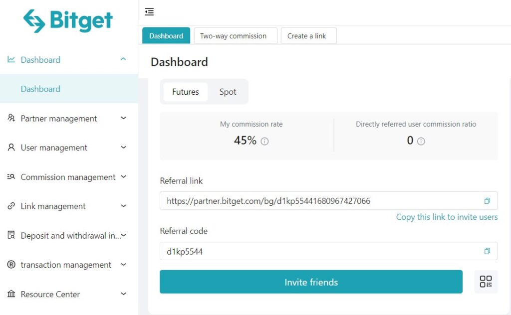 bitget futures referral Program