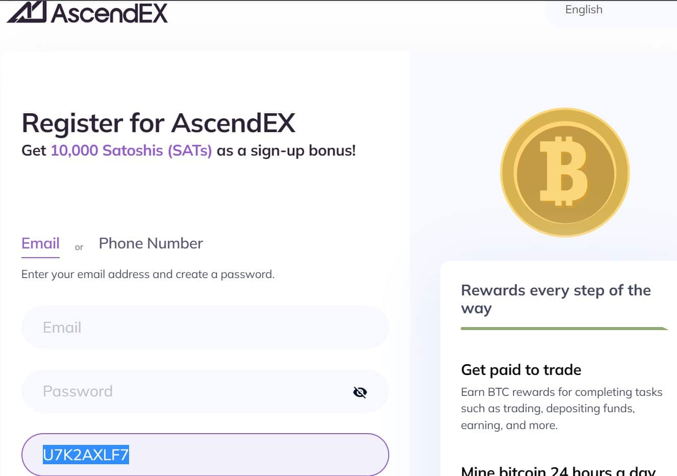 AscendEX Exchange Invitation Code