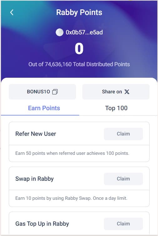Rabby Wallet Referral Code (BONUS1O) Get $100 Signup Bonus!