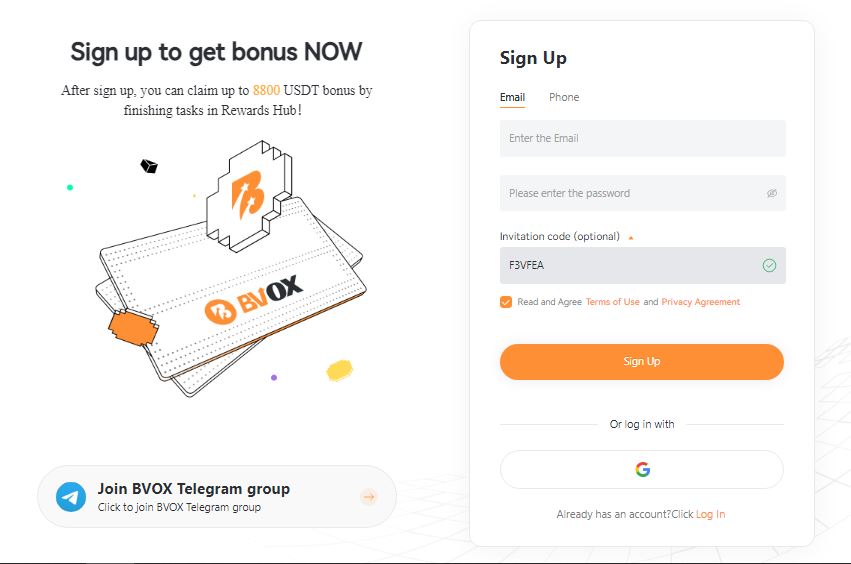 BVOX Referral Code (F3VFEA) Get 20% Discount On Trading!