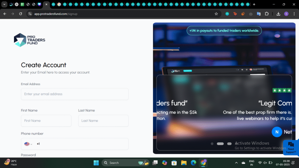 Sign Up with Pro Traders Fund Affiliate Code "IBZULD"