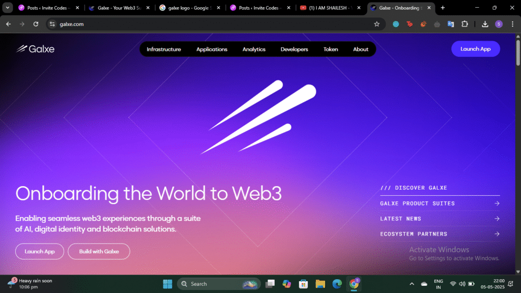 Galxe Referral Code Web3 quests interface screenshot