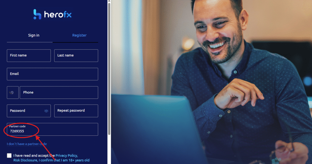 How to Redeem HeroFX Partner Code "7269355"