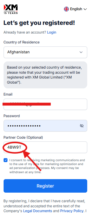 How to Use the XM Partner Code – Step by Step