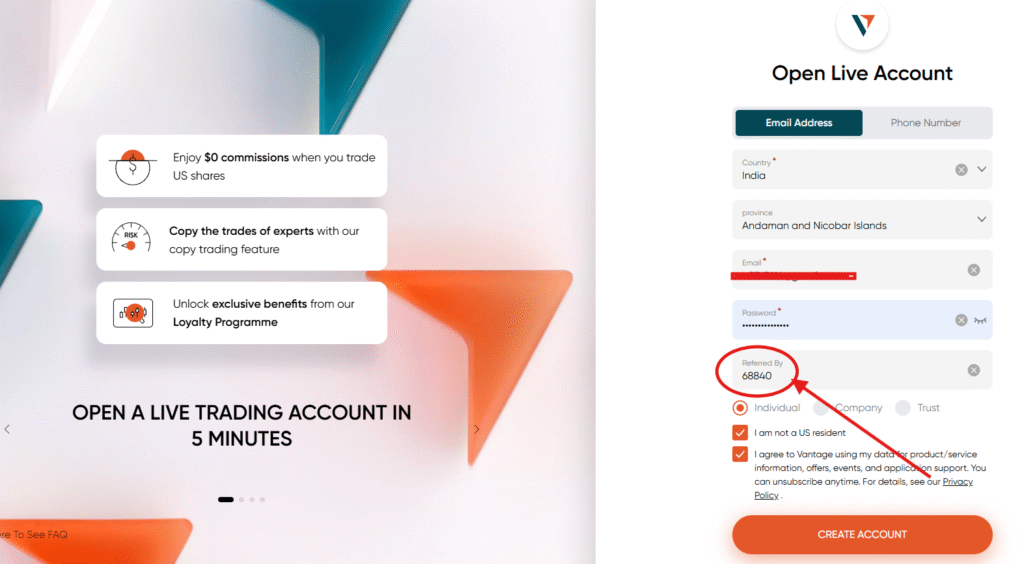 VantageFx Referral Code “68840” – How It Works