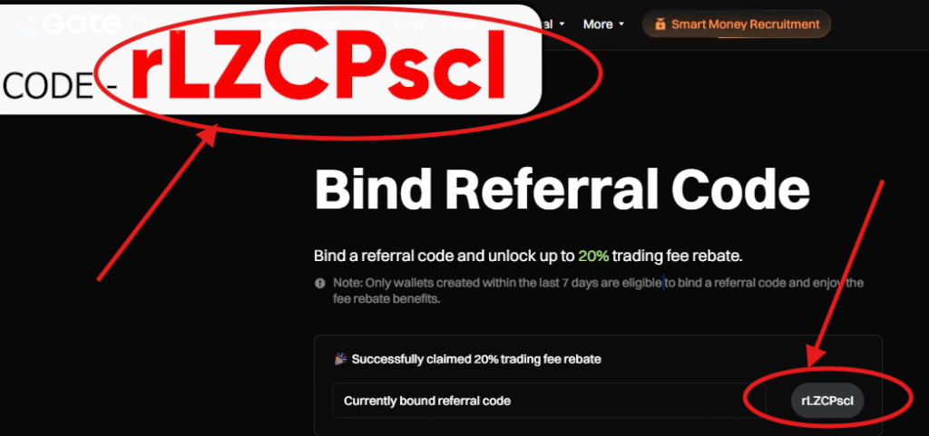 Gate Perp DEX Referral Code "rLZCPscI" – Get Flat 20% Off Trading Fees