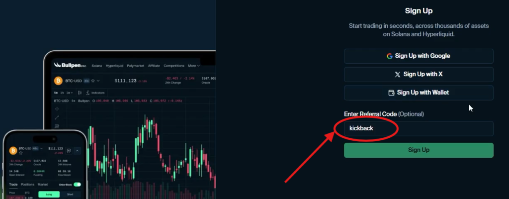 Bullpen Referral Code “Kickback” – Unlock 10% Off Trading Fees for Crypto & Perpetual Trading