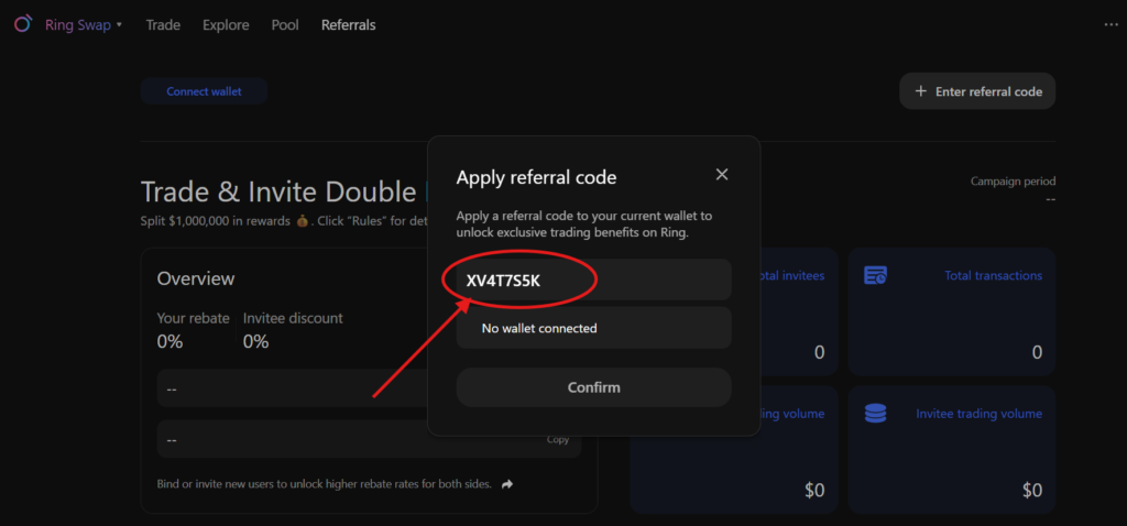 Ring Exchange Referral Code "XV4T7S5K" – Get Flat 5% Off on All Trading Fees