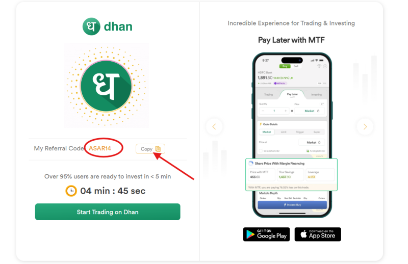 dhan aap referral code